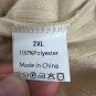 Beige Ribbed Hoodie Sweatshirt 2XL 100% Polyester Pullover With Kangaroo Pocket