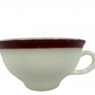 Vintage Restaurant Ware Ceramic Coffee Cup White & Maroon Trim