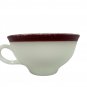 Vintage Restaurant Ware Ceramic Coffee Cup White & Maroon Trim