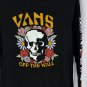 Vans Off The Wall Size Small Skull And Floral Long Sleeve Black Graphic Shirt
