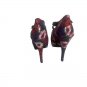 Qupid Penelope-04 Womens Floral Platform Heels Size 6 Blue Suede Strappy Pumps