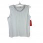 Emily Daniels Womens Sleeveless White Top Decorative & Stretch Fabric Size L