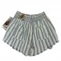 Rewash Brand Womens Striped Linen Blend Beach Shorts Frayed Hem Size M