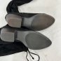 Over The Knee Black Boots Womens Size 9 Med Faux Suede Side Zipper Heritage Logo