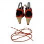 Womenâs Kenneth Cole Red Wedge Sandals 7M Espadrille Peep Toe Adjustable Laces
