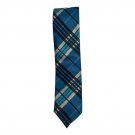 R Classics London Blue Plaid Tie Mens Handmade 100% Polyester Checkered Necktie