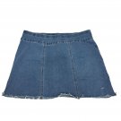 Woman Within Blue Denim Skirt For Women Size 14W Stretch Blend Casual Fringe Hem Woman Within Blue Denim Skirt For Women Size 14W Stretch Blend Casual Fringe Hem