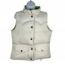 American Eagle Outfitters Womens Large White Puffer Vest Sleeveless Green Lining American Eagle Outfitters Womens Large White Puffer Vest Sleeveless Green Lining