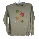 Fruit Of The Loom Lofteez Long Sleeve Shirt L Love Autumn Design Tan Cotton