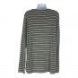Talbots Womenâs Large Stripe Long Sleeve Crew Neck Top Black Metallic