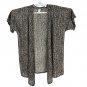 Jones New York Womens Open Front Cardigan Black White Knit Short Sleeve 1X