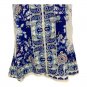 Blue & White Boho Print Womens Sleeveless Halter Top XS Lightweight