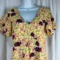 Mason & Belle Womens Floral Maxi Dress Size M Yellow Rayon Short Sleeve Back Cut