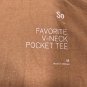 So Womens Favorite V-Neck Pocket Tee Medium Brown Short Sleeve Stretch Comfort