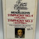Mendelssohn Symphony No 4 Italian & Symphony No 3 Scottish Cassette 1989