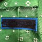 Tattersall Green Silk Tie With White Clover Pattern