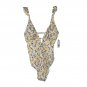 Shade & Shore Womens Floral Print One-Piece Swimsuit Ruffled Straps Size L