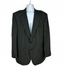 Towncraft Pinstripe Mens Suit Jacket 44L Classic Fit Black Gray 2 Button Blazer