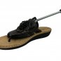 Cliffs White Mountain Womens Black Floral Sandals Size 7 Leather & Suede Upper