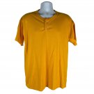Russell Athletic Mens NuBlend Henley Short Sleeve T Shirt Yellow Size M Casual