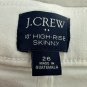J.Crew High-Rise Skinny Jeans Womens Size 26 White Raw Hem Stretch Casual Denim