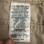 Carhartt Mens Loose Fit Khaki Carpenter Pants 42x30 100% Cotton Workwear