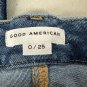Good American Womens Good Waist Crop Skinny High Rise Ripped Jeans Size 25 Blue
