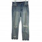 Sincerely Jules Distressed Womens Jeans Medium Blue Size 9 29 Relaxed Fit Denim