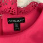 Cynthia Rowley Pink Sleeveless Fit & Flare Dress With Laser Cut Hem