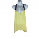 Deb Yellow Sleeveless Halter Top With Embroidered Straps Size S
