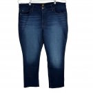 Lee Womens Midrise Straight Denim Jeans Size 20M Friction Resistant Dark Wash
