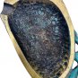 Vintage Mid Century Modern Brass & Patinated Ashtray With Lyre Motif Israel