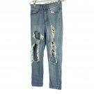 Distressed Denim Jeans Light Wash XXS Shein Women Casual Ripped Style Distressed Denim Jeans Light Wash XXS Shein Women Casual Ripped Style