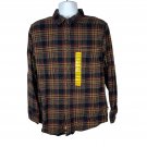 Eddie Bauer Mens Medium Flannel Shirt Night Sky Ohio Plaid