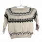 3XL Beige Polyester Knit Sweater Mens Fair Isle Pattern Warm Winterwear