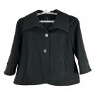 Jason Kole Womens Wool Blend Peacoat 1X Black Button Down Mid-Length Jacket Jason Kole Womens Wool Blend Peacoat 1X Black Button Down Mid-Length Jacket