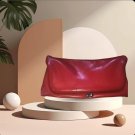 Vintage 8x9 Red Leather Clasp Vintage Clutch