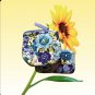 2 Vera Bradley Zip ID Case Blueberry Blooms Blue White Floral Mini Pouch Wallet