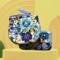 2 Vera Bradley Zip ID Case Blueberry Blooms Blue White Floral Mini Pouch Wallet