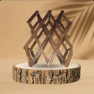 15x13x5 Vintage Mid Century Modern Folding Accordion  Teak Wine Rack Hand Carved