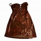 Fashion Nova Brown Satin Strapless Lace-Up Mini Bodycon Dress Size M