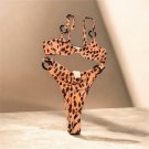 PrettyLittleThing Tan/Black Animal Print Ring Bikini 2-Piece Thong Size 4 D