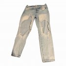 Refuge Women’s Light Wash Distressed Skinny Jeans Slim Fit Mid Rise 5-Pocket