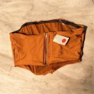 Women’s Orange Strapless Corset Bustier Top, Solid Opaque Front Zip, S