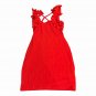 SHEIN Red Ruffle Strap Mini Dress Sleeveless Square Neck Size S Knit Polyester