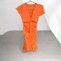 SHEIN Orange Ruched Ruffle Tie Short Sleeve V-Neck Bodycon Dress XS