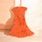 SHEIN Orange Ruched Ruffle Tie Short Sleeve V-Neck Bodycon Dress XS