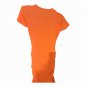 SHEIN Orange Ruched Ruffle Tie Short Sleeve V-Neck Bodycon Dress XS