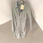 Birch and Stone Blue Ruched Button-Front Collared Long Sleeve Shirt Dress S
