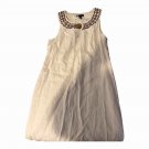 Carole Little Beige Brown Embroidered Sleeveless Button Shift Dress Size 12